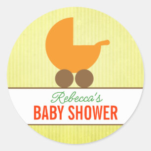 Sticker Rond Baby shower de neutre de genre de voitures