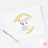 Sticker Rond Baby shower de nid d'abeille mignonne (Enveloppe)