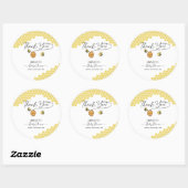 Sticker Rond Baby shower de nid d'abeille mignonne (Feuille)