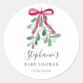 Sticker Rond Baby shower de Noël (Devant)