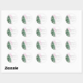 Sticker Rond Baby shower de Noël aquarelle moderne (Feuille)