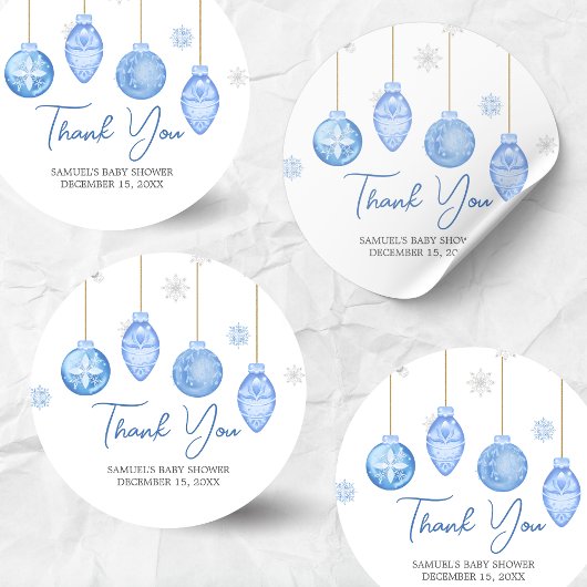 Sticker Rond Baby shower de Noël bébé Père Noël