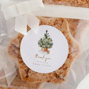 Sticker Rond Baby shower de Noël d'hiver