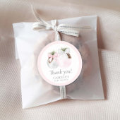 Sticker Rond Baby shower de Noël fille Merci