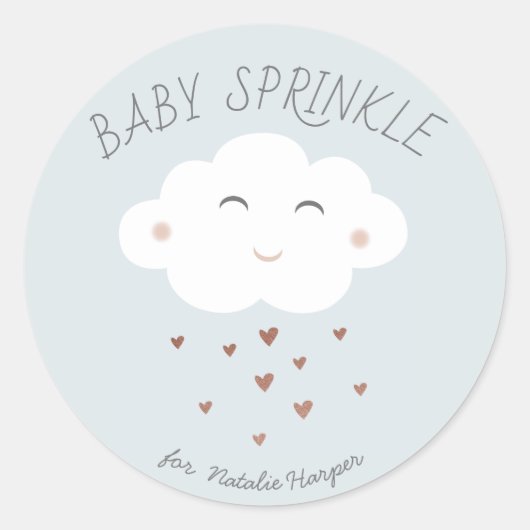 Sticker Rond Baby shower de nuage mignon (Devant)
