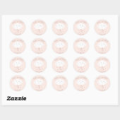 Sticker Rond Baby shower de nuage mignon (Feuille)