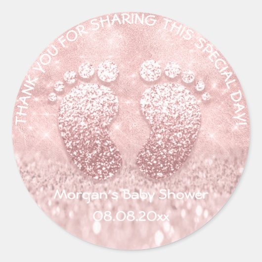 Sticker Rond Baby shower de Parties scintillant douce Favoriser (Devant)