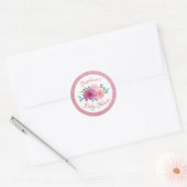 Sticker Rond Baby shower de Parties scintillant or Rose rose Fl (Enveloppe)