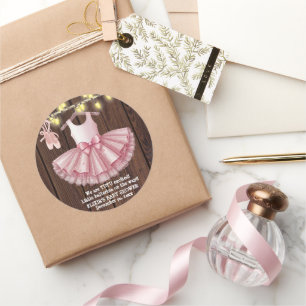 Sticker Rond Baby shower de Parties scintillant Rustique Little