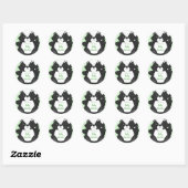 Sticker Rond Baby shower de peau Animaux boisés (Feuille)
