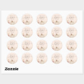 Sticker Rond baby shower de pêche fleur sauvage citrouille (Feuille)