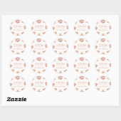 Sticker Rond Baby shower de perles Neutral Summer Ocean Seashel (Feuille)