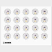 Sticker Rond Baby shower de pingouin (Feuille)