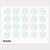 Sticker rond Baby shower de points d'or bleu (Feuille)