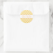 Sticker Rond Baby shower de points jaunes orange Favoriser les  (Sac)