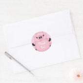 Sticker Rond Baby shower de porc rose (Enveloppe)