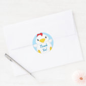 Sticker Rond Baby shower de poulet Blue Boy (Enveloppe)
