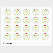 Sticker Rond Baby shower de poulet vert (Feuille)