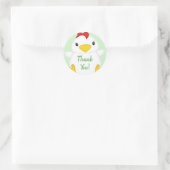 Sticker Rond Baby shower de poulet vert (Sac)