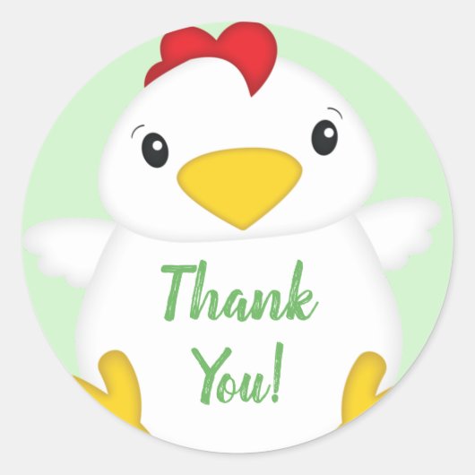 Sticker Rond Baby shower de poulet vert (Devant)