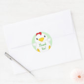 Sticker Rond Baby shower de poulet vert (Enveloppe)