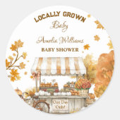 Sticker Rond Baby shower de récolte d'automne (Devant)