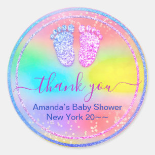 Sticker Rond Baby shower de renaissance du genre Holographique