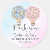Sticker Rond Baby shower de révélation de genre garçon ou fille (Devant)