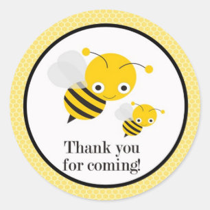 Sticker Rond Baby shower de révélation du genre d'abeilles Favo
