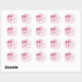 Sticker Rond Baby shower de script Bow rose Merci (Feuille)
