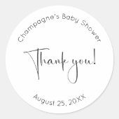 Sticker Rond Baby shower de script moderne (Devant)