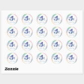 Sticker Rond Baby shower de sirènes sous la mer (Feuille)