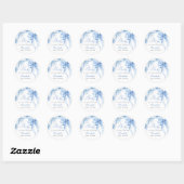 Sticker Rond Baby shower de snowflakes de Bow Blue Winter (Feuille)