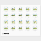 Sticker Rond Baby shower de soccer aquarelle (Feuille)