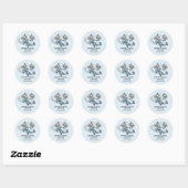 Sticker Rond Baby shower de soins de race (Feuille)