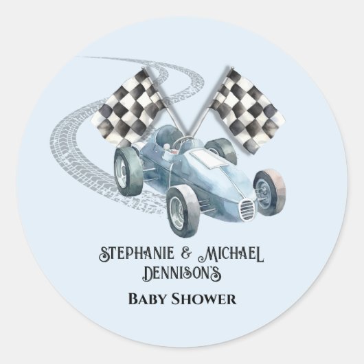 Sticker Rond Baby shower de soins de race (Devant)