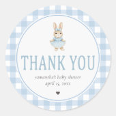 Sticker Rond Baby Shower de Somebunny (Devant)