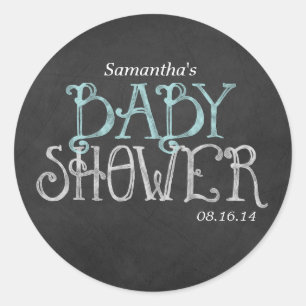 Sticker Rond Baby shower de tableau de bord Vintage à la menthe