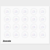 Sticker Rond Baby shower de typographie Ombré Confetti bleu et  (Feuille)