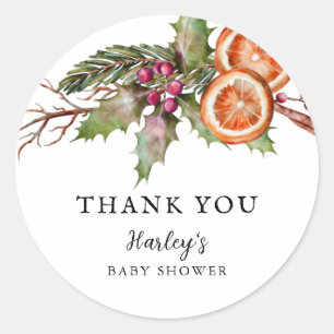 Sticker Rond Baby shower de vacances Favoriser neutre genre