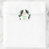 Sticker Rond Baby shower de vache vert (Sac)