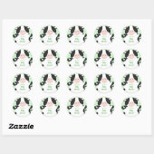 Sticker Rond Baby shower de vache vert (Feuille)