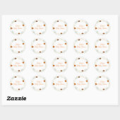 Sticker Rond Baby shower de verdure de l'automne rustique Ladyb (Feuille)