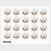Sticker Rond Baby shower de verdure des animaux des bois (Feuille)