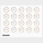 Sticker Rond Baby shower de vêtements pour filles (Feuille)