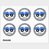 Sticker Rond Baby shower de voiture Blue Race (Feuille)