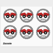 Sticker Rond Baby shower de voitures Red Race (Feuille)