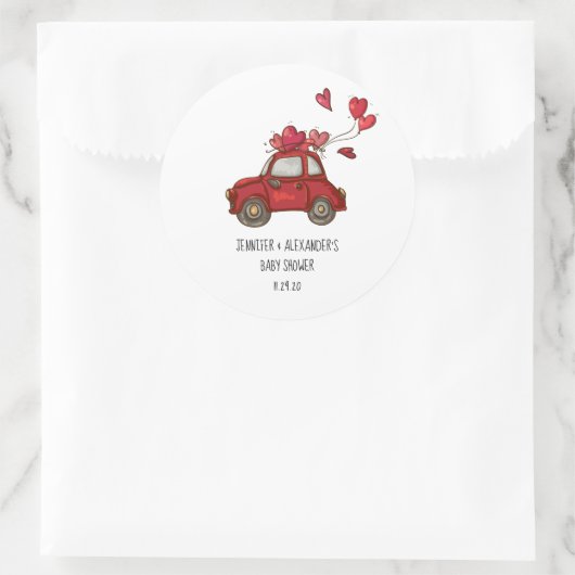 Sticker Rond Baby shower d'entraînement (Sac)