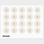 Sticker Rond Baby shower des animaux de ferme (Feuille)
