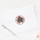 Sticker Rond Baby shower des animaux de ferme (Enveloppe)